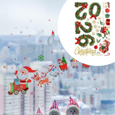 Christmas Window Stickers Removable Unique Cute Festive Charm Clings Xmas Decor for Club Home