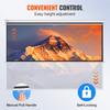 Manual Pull Down Projector Screen, 100 Inch 16:9 4K 1080 HD Retractable Projector Screen, Auto-Locking Portable Projection Screen, Portable Projector