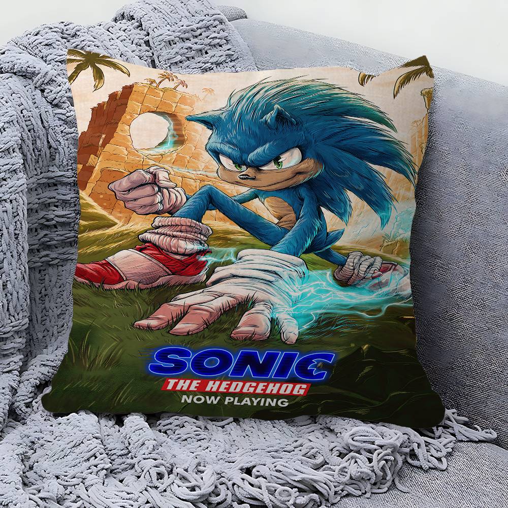 Anime Game S-SonicS Personalized Pillow Cover Kids Bedroom Wild Party Decor Pillowcase Kid Birthday Shower Gift