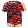 Strawberry Orange Fruit Pattern T-Shirt For Men Cake Dessert 3D Printed