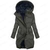 Womens Winter Thick Warm Hooded Cotton Coat With Fleece Lining Streetwear Style Slim Fit Outerwear