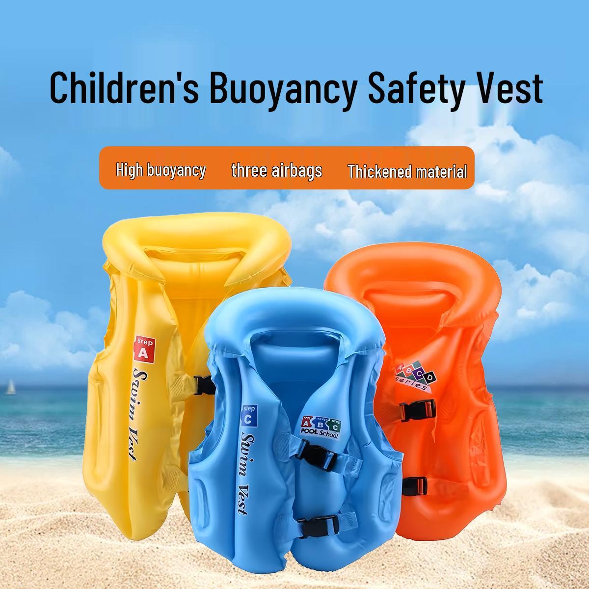 

Children s Inflatable PVC Swim Vest Safety Buoyancy Aid C жовтий