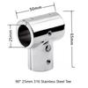 22/25mm Boat Hand Rail Fittings 90 Degree Marine 316 Stainless Steel Tee Corrosion Resistant Hand Rail Fitting
