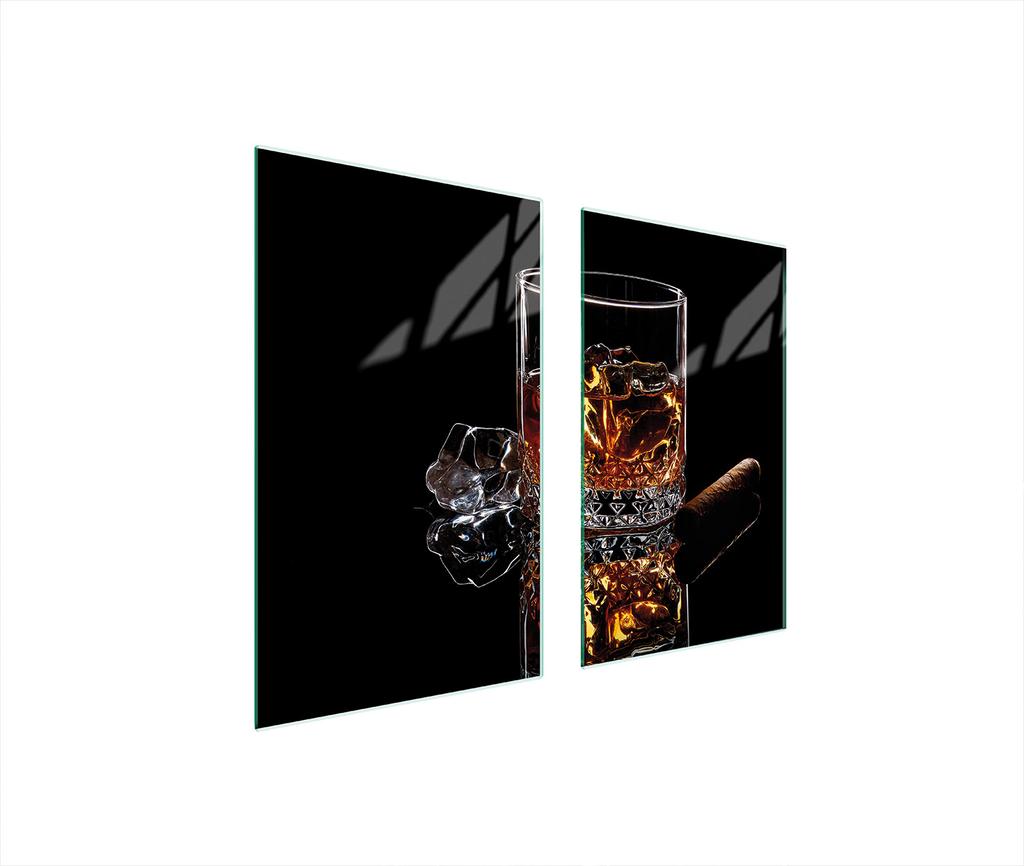 SZKLANA PŁYTA OCHRONNA NA KUCHENKĘ 75x52 WHISKY