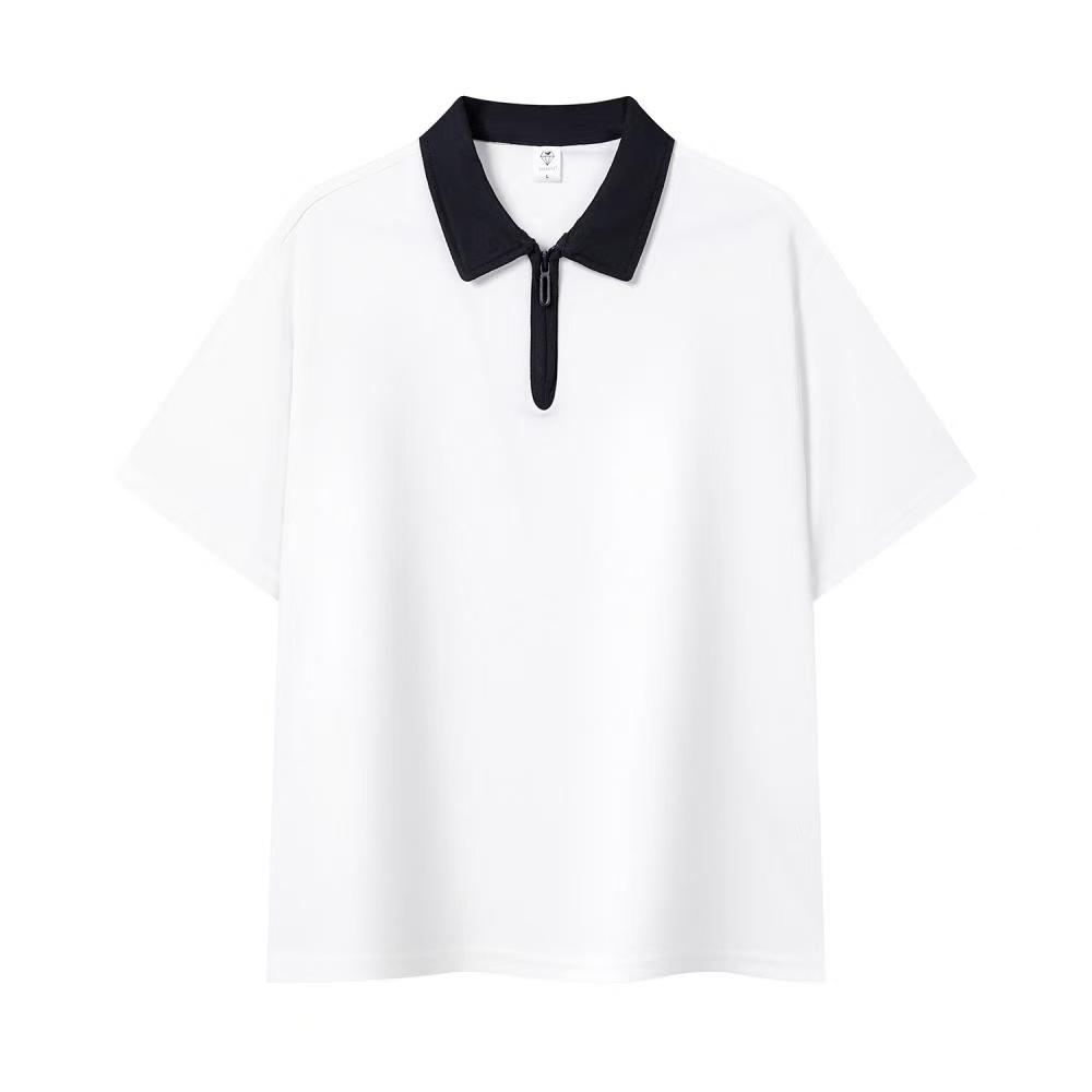 Wovey Effen Polo Shirt Heren Casual Polo Kraag Korte Mouwen Top Zomer Casual T-shirt met Korte Mouwen voor Mannen 5XL