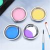 M-Modern-12Pcs Makeup Palette Stainless Steel Small Round Paint Tray Artist Watercolours Mixing Palette