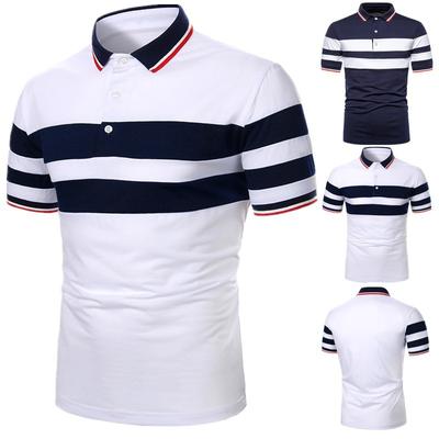 Summer Men's Short-sleeved T-shirt Fashion Stitching Classic Men's Short-sleeved Polo Shirt