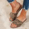 Women's Ladies Fashion Casual Flat Leopard Shoes Slippers Peep Toe Sandals