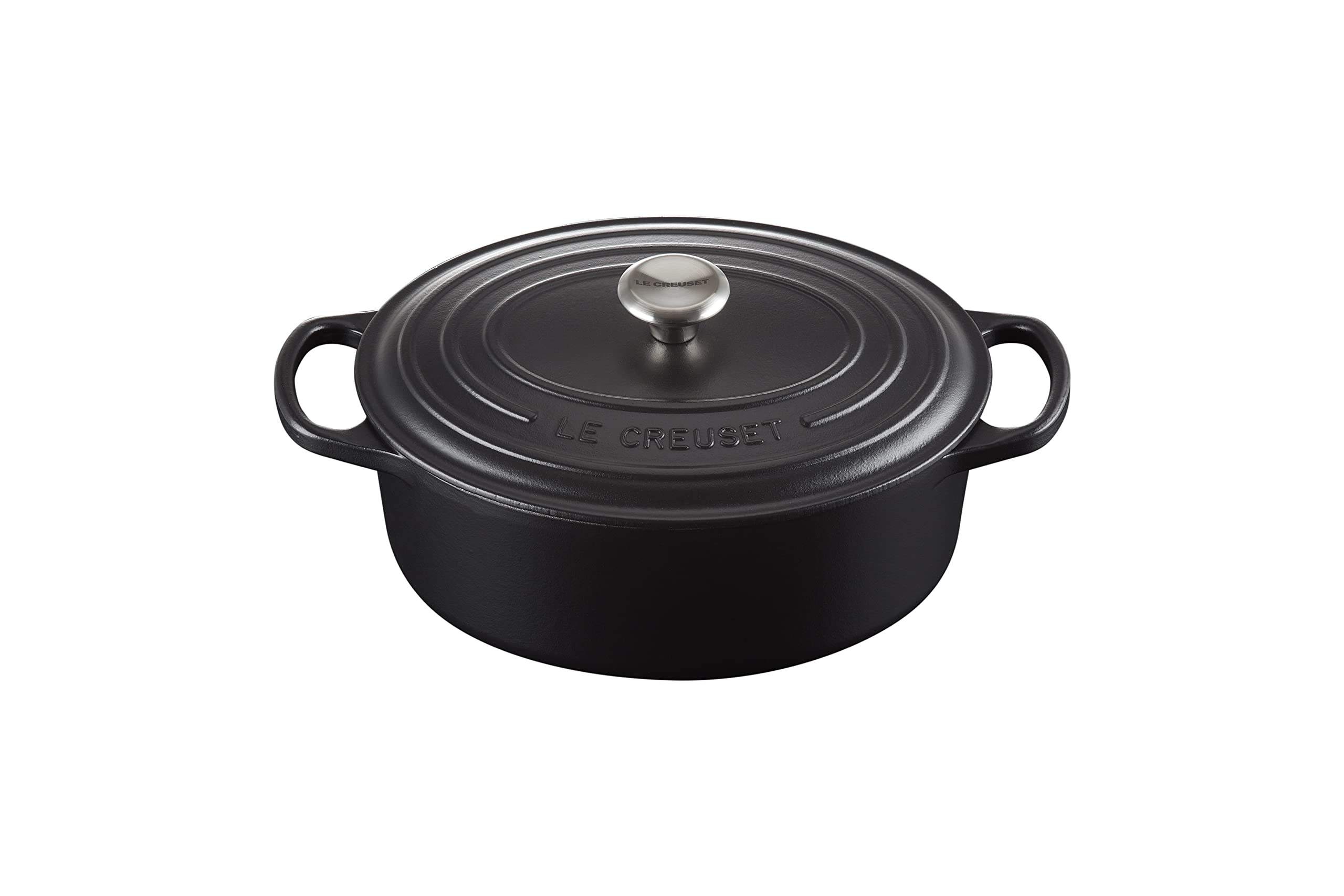 

Le Creuset Cast Enamel Pot Signature Cocotte Oval 27 cm Matte Black Gas IH Oven Compatible Japanese [Authorized Product]