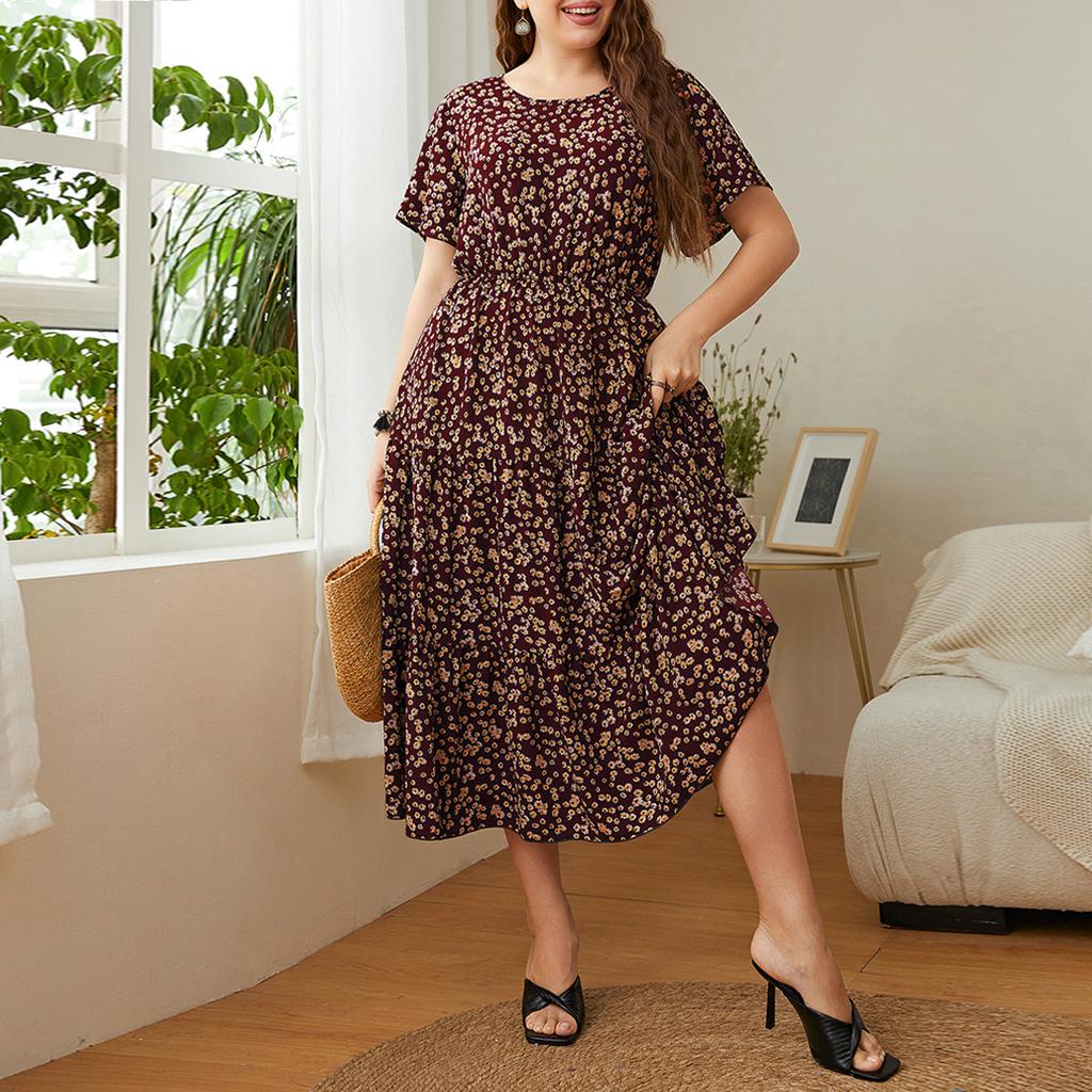 Plus Size Dress Women's Printed Loose Women's Dress
