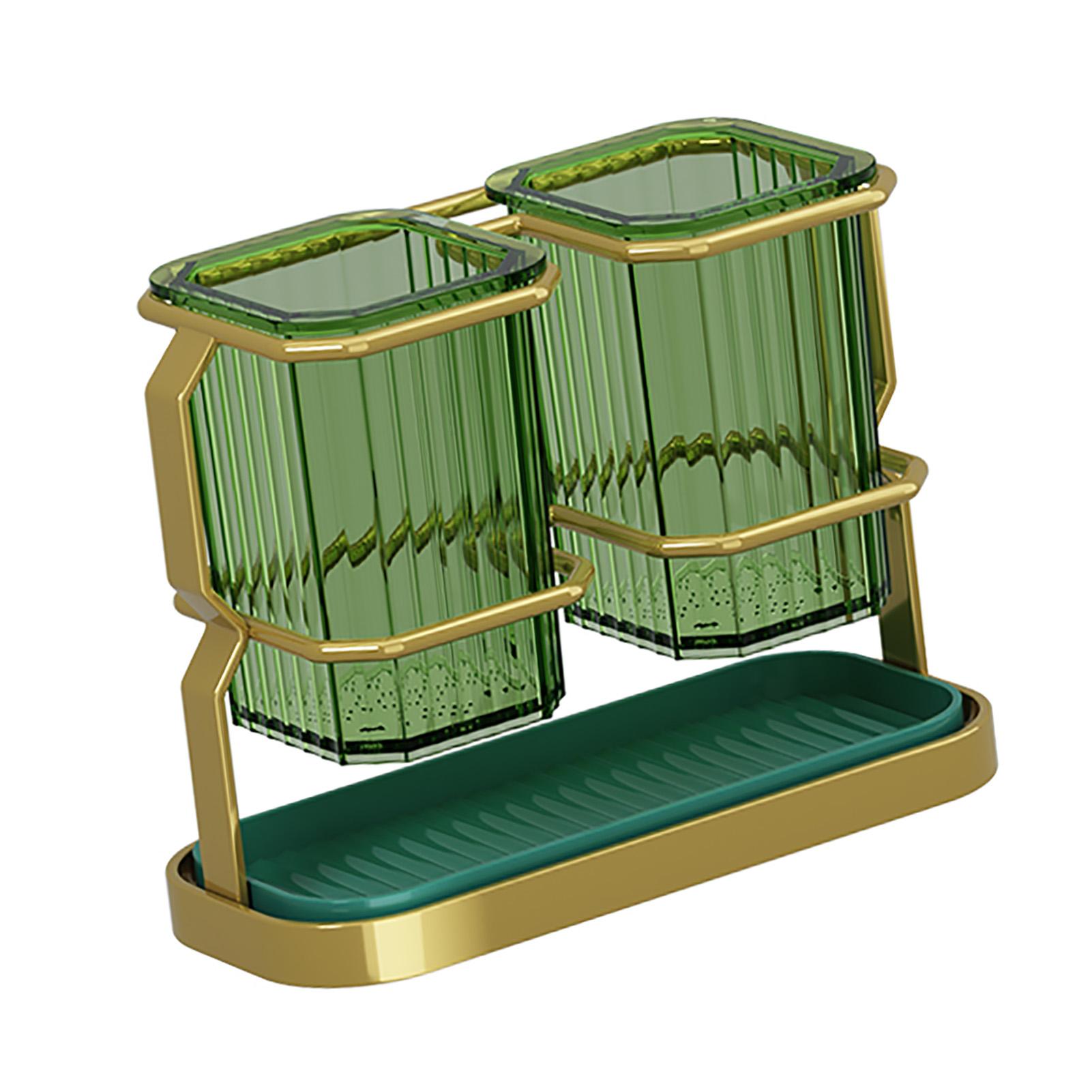 

Chopstick Draining Container Double Compartment Keep Drying Utensil Hanging Storage Rack for Kitchen