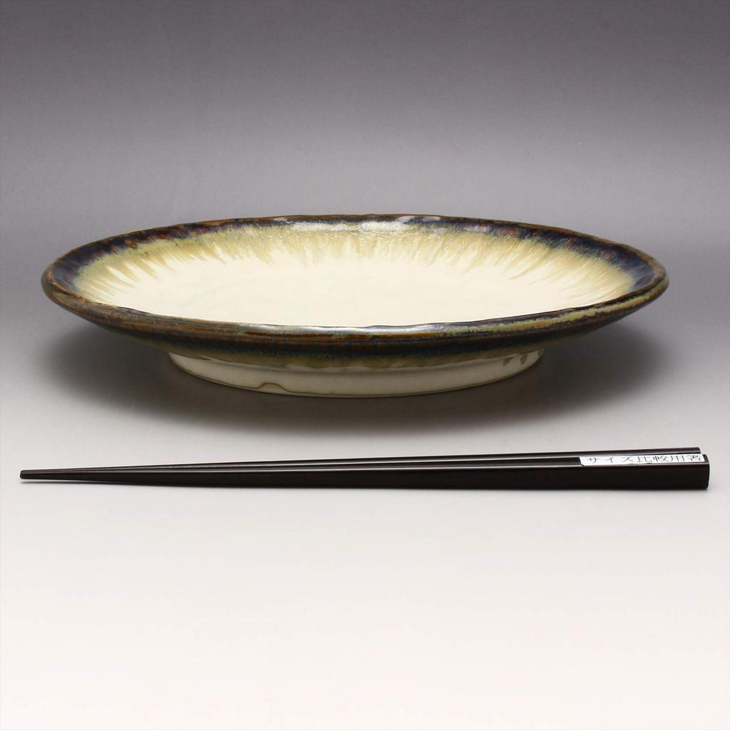 Mino ware hand-formed pasta dish, Sabisuren pattern, K131083