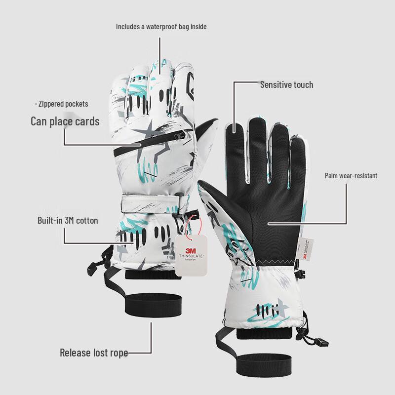Xin Jingzhou Winter Warm 3M Waterproof Ski Gloves
