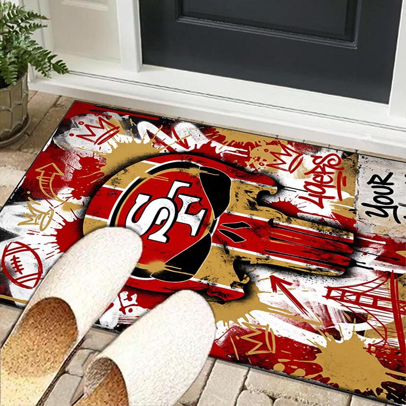 Custom NameVintage 49ers Football Carpet, Indoor Rug, Chair Rug, Living Rooms, Doormat Made From Polyester Home Decor Birthday Christmas Gifts