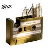 Retro Tape Shape Pen Holder Cassette Holder Creative Desk Organizer with Slots