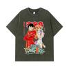 275 GSM Washed T-shirts 100% Cotton One Piece V71 Luffy Nami Egghead Print Unisex Heavy Cotton T Shirt