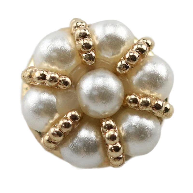 Yisen ESSTUDIO Metallblume Perle Knopf Damenmode Blusendekoration - Einzigartiges Design