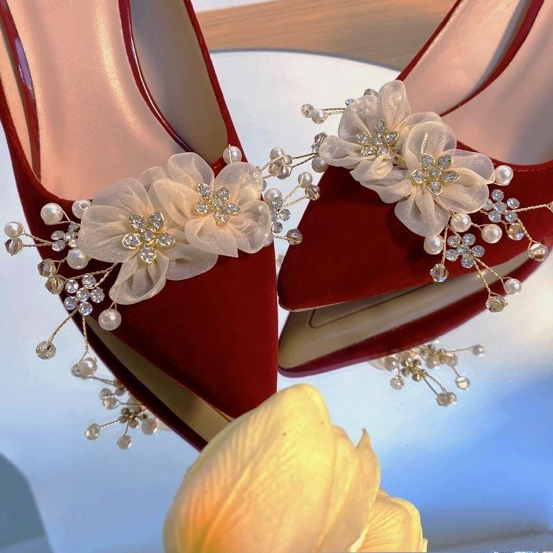 Toast Shoes Wedding Shoes Bridal Shoes New Chinese Wedding Show Clothes Wedding Dress Toasting Clothes Three Wear High Heels