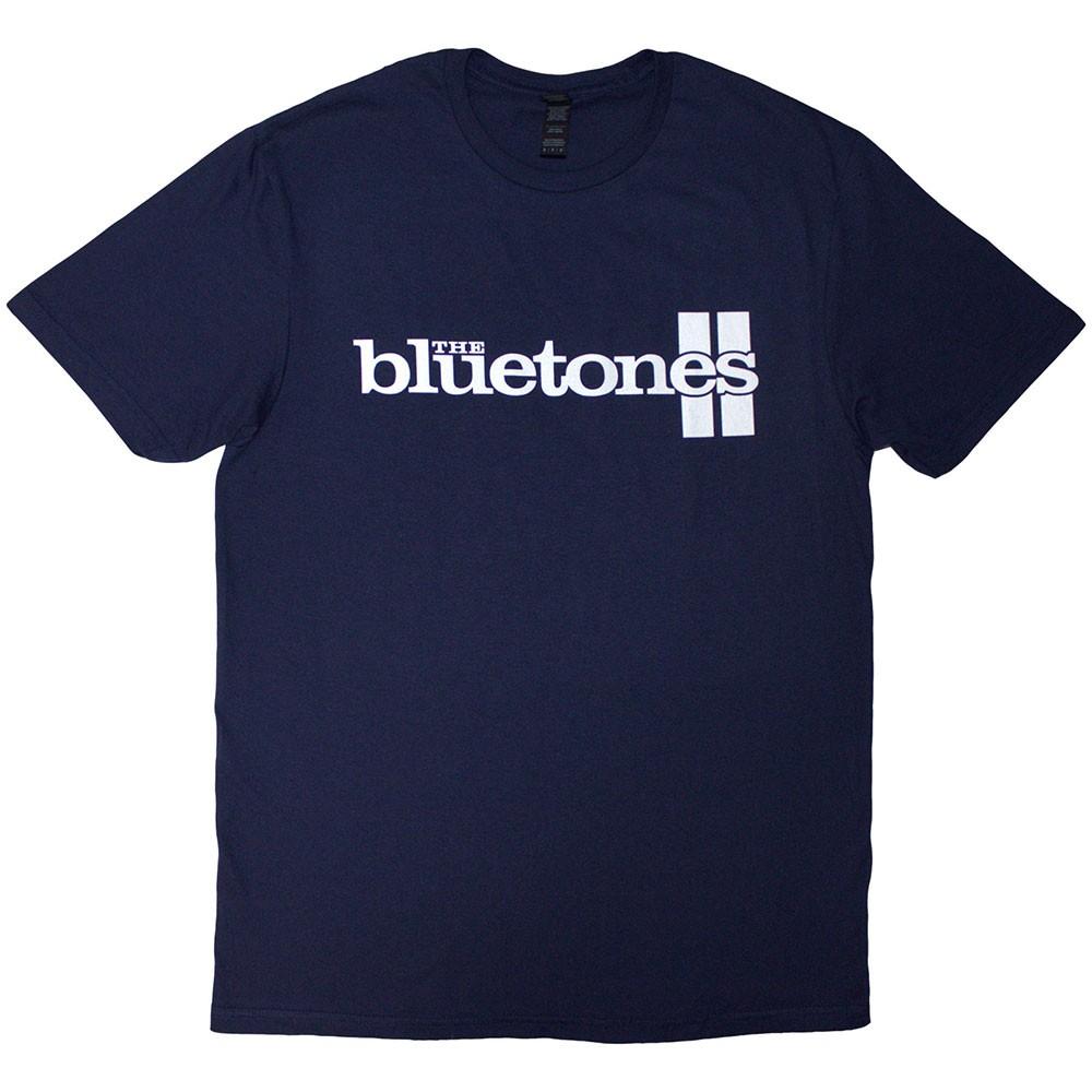 Унисекс футболка The Bluetones: Логотип в полоску (Темно-синий) (большой) 4XL