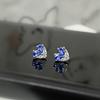 Light Luxury Blue Zircon Heart Stud Earrings - Sweet, High-End, Cool, Fashionable Ear Ornaments for Women