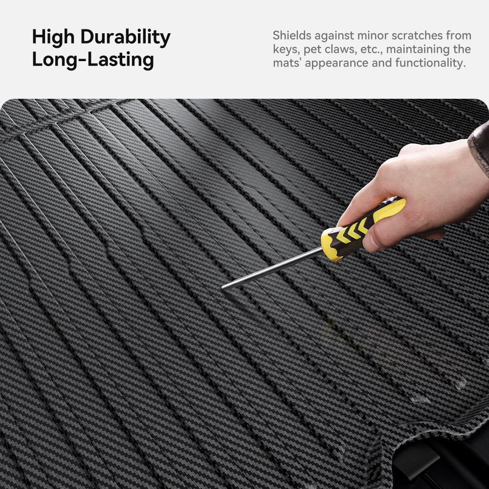 YZ TPE Floor Mat Carbon Fiber For New Tesla Model Y Juniper 2025 Car All Weather Trunk Mats Floor Liner Backrest Mats Accessries