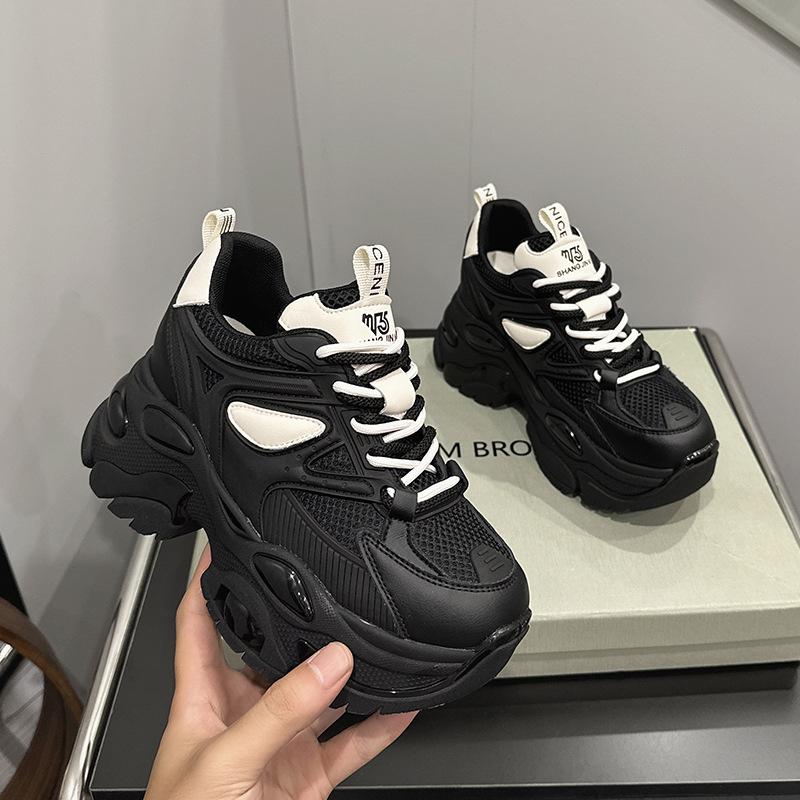 Inner Height Increase Dad Shoes Women's Autumn 2025 New Breathable Mesh Single Shoes Sports Shoes Versatile Platform Women's Shoes