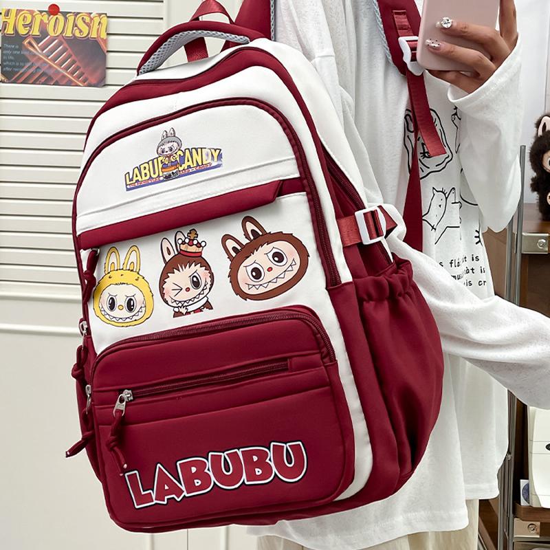 LABUBU Rucksack Schultasche Rucksack Kindertasche LABUBU Grundschulrucksack Mädchen Junge Schulrucksack 6 Farben