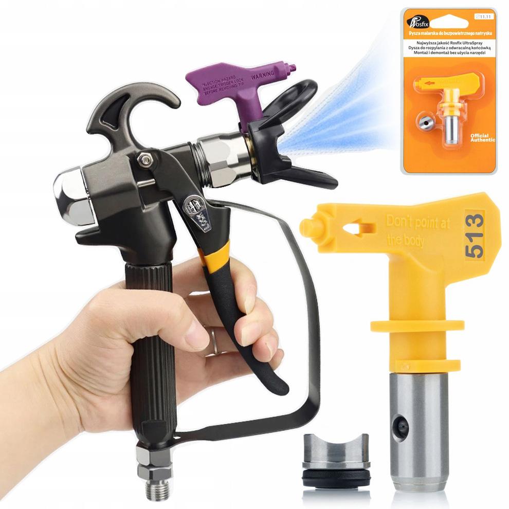 

Rosfix Zestaw Malarski TurboJet TJ1 z Dyszą Ultra Spray Model 513 – Wysokowydajny Pistolet Malarski | Ergonomiczna Konstrukcja | Precyzyjne Natryski