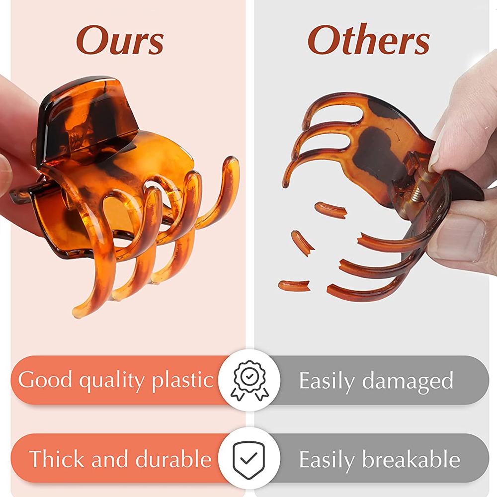 10Pcs Hair Claw Clips for Women 1.0 1.5cm Small Black Brown Transparent Plastic Mini Hairpin Barrettes Hair Styling Accessories