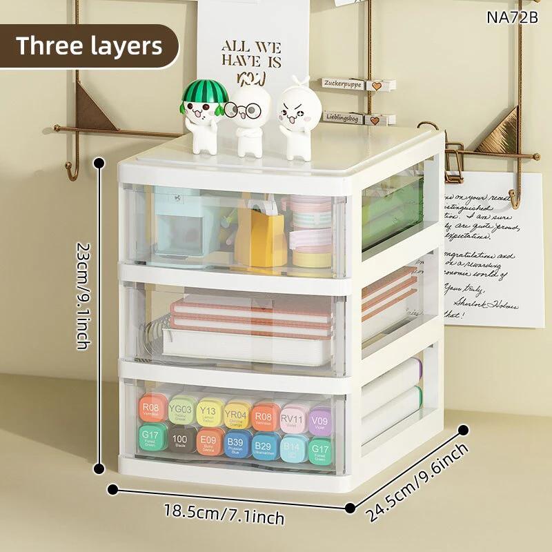 Desktop Storage Box Drawer Type  Large Capacity Desk Storage Cabinet Office Desk Storage Box Cosmetics Stationery Accessories