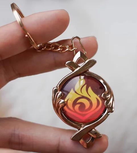 Genshin Impact Court Of Fontaine Vision Furina Weapon Chinese Game Periphery Glass Model Keychain Car Pendants Collectible Toy