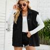 Damesmode Denim Herfst en Winter Mouwloos POLO Hals Casual Revers Top Jas