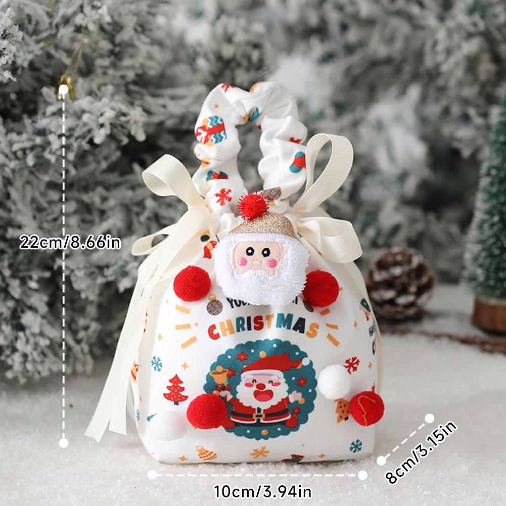 Merry Christmas Gift Bag Canvas Handbag Knitted Storage Bag Christmas Eve Apple Candy Bag Santa Claus DIY Decorations Xmas Gifts