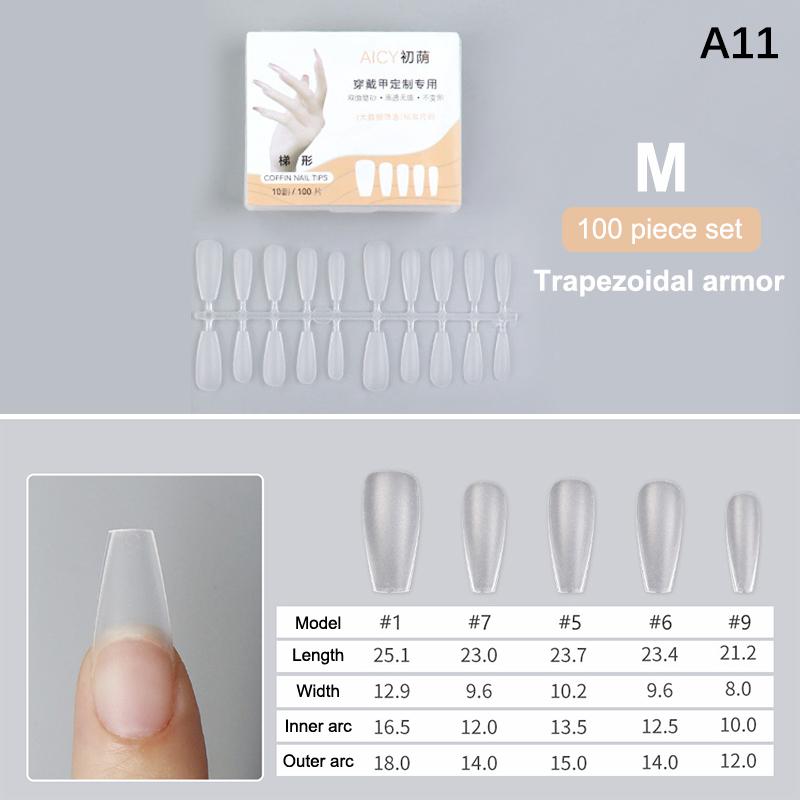 100Pcs/Box Matte Fake Nails No Polishing Press On False Nails Medium Short Design High Matt Soft Gel Nail Tips For Extension