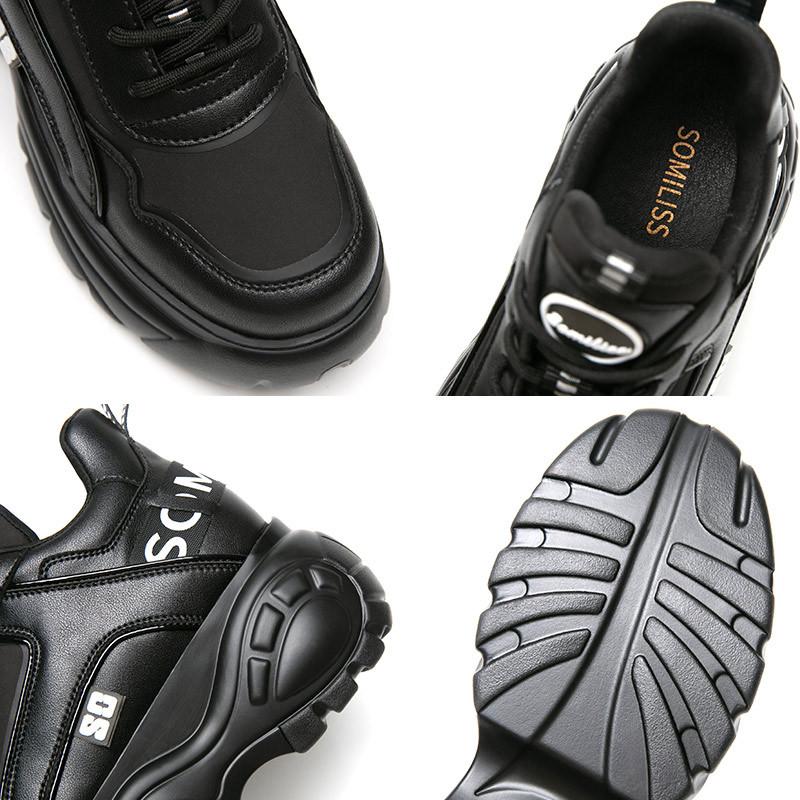 New inner heightening dad shoes women's spring foreign trade low-top sports shoes muffin shoes thick-soled heightening women's shoes