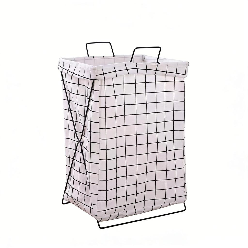 Foldable Fabric Laundry Hamper with Iron Frame