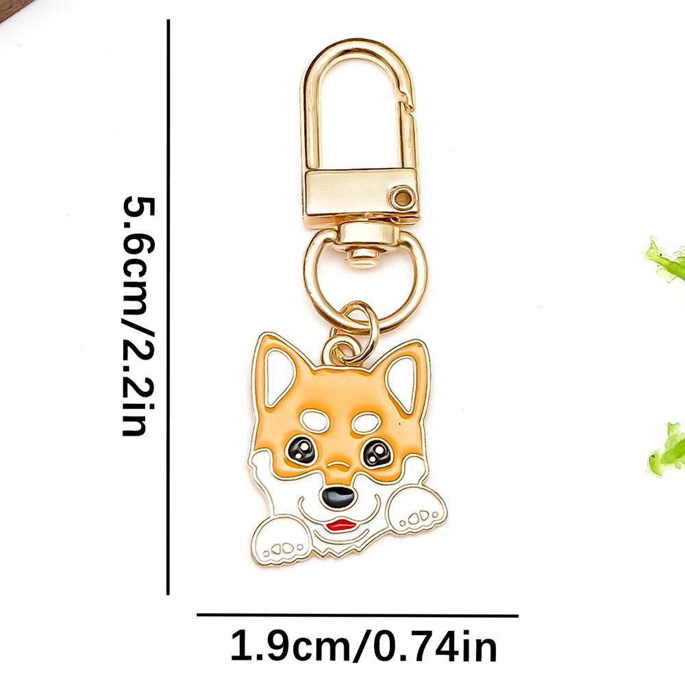 Cartoon Drip Oil Dog Keyring: Schnauzer, Corgi, Pekingese Zinc Alloy Pendant