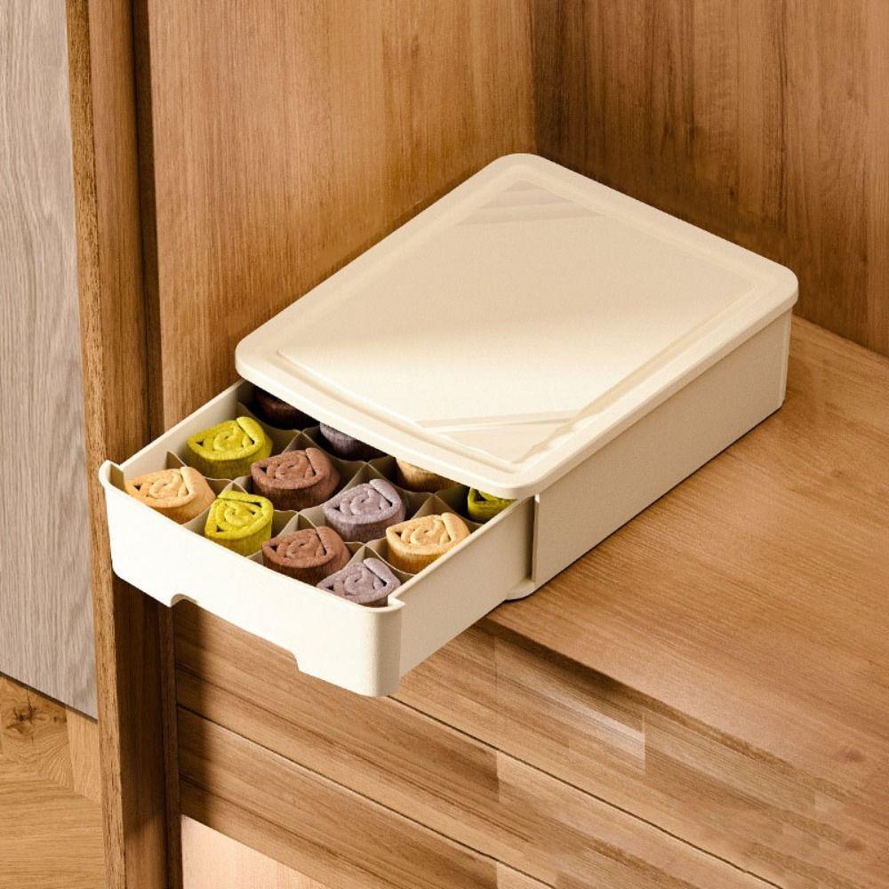 Drawer Type Underwear Storage Box Plastic Clothes Organizer Socks Storage Box Wardrobe Partition