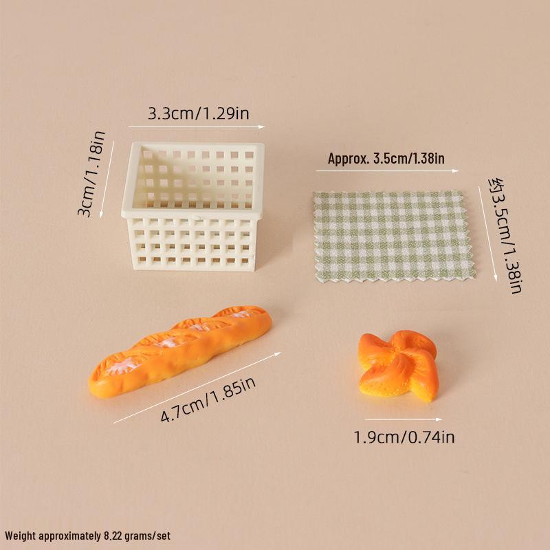 Dollhouse Miniature Picnic Basket & Kitchen Accessories for BJD