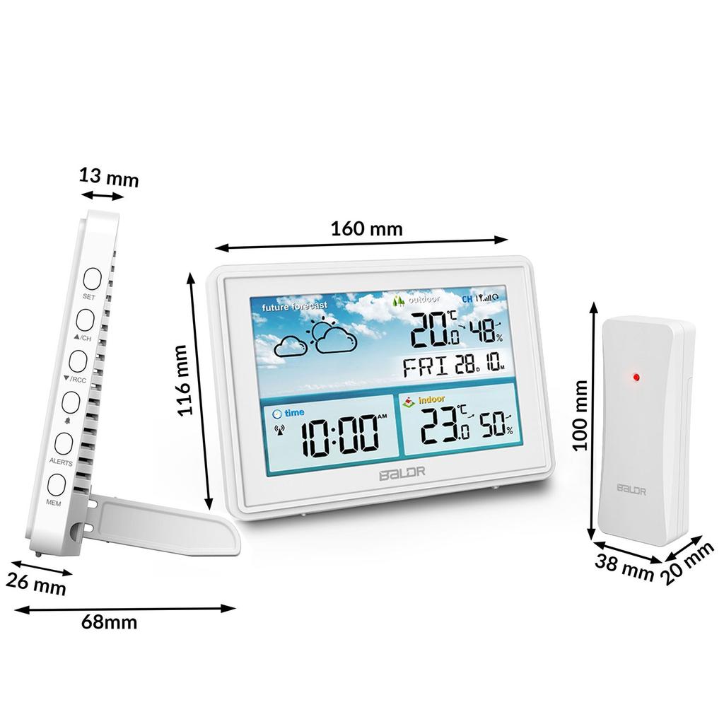 Wetterstation Mit Display Bd-909 Weiß
