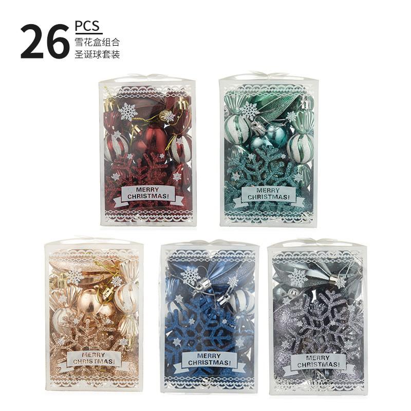 6cm Painted Glitter Snowflake Ornaments Christmas Decorations Gift Box