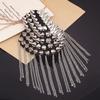 Cool Club Tassel Chain Epaulette Breastpin Jacket Vintage Brooch  Stage performance
