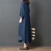 Oversized Trendy Loose Fit Plus Size Denim Shirt Dress Long Sleeve Round Neck Maxi Dress with Pockets Comfortable Casual Dress for Women