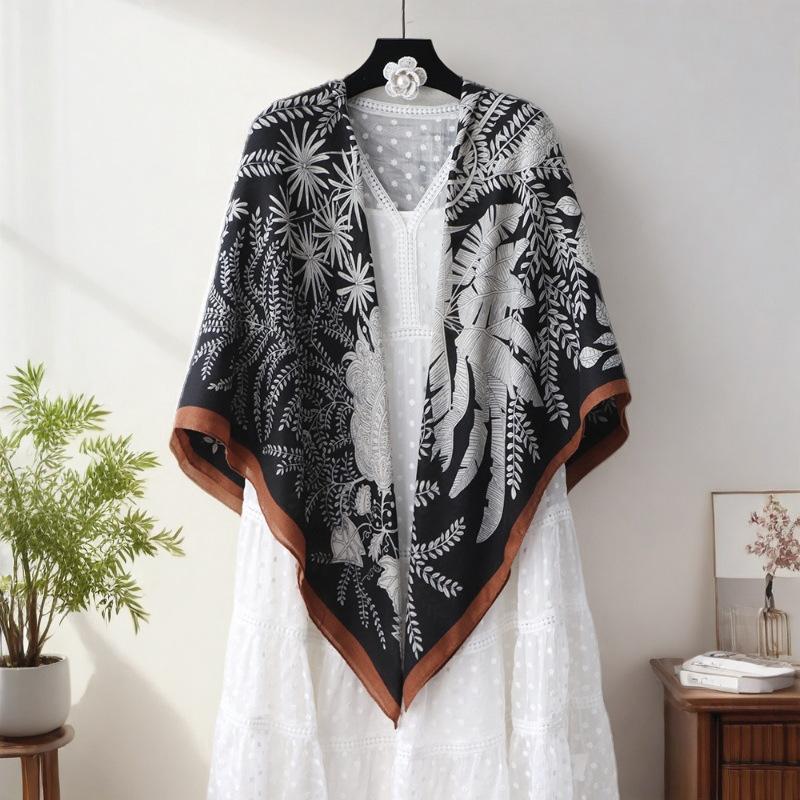 

Новый шарф женский летний солнцезащитный 130см большой квадратный тонкий шелковый кондиционер шаль для улицы 130-130cm