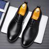 Men Derby Shoes lace up oxfords Round Toe Lace-up Party Men's Formal Shoes black Leather Men Dress business Shoes man