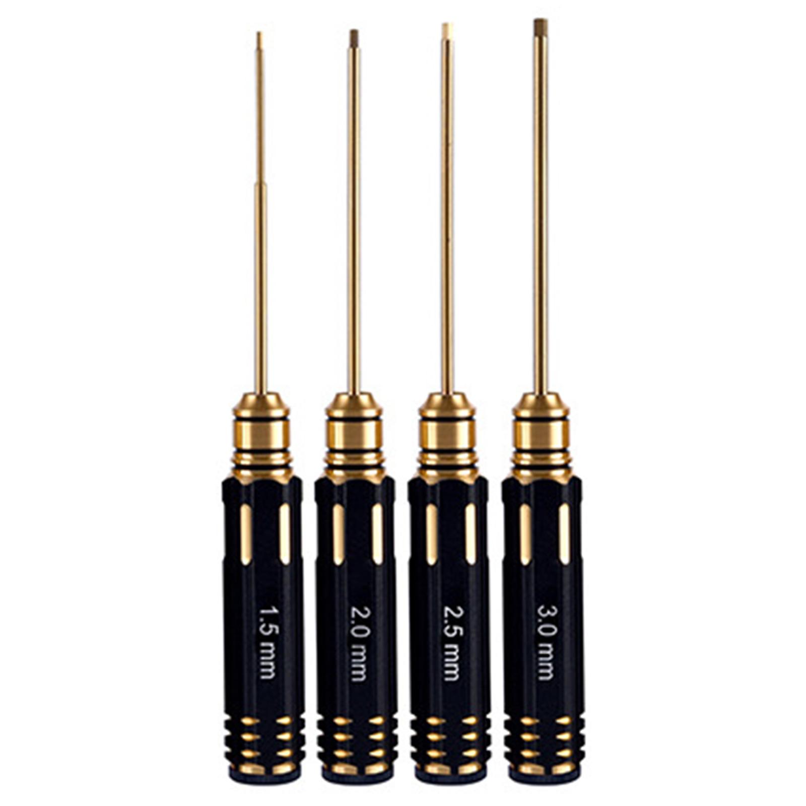 

Набор из 4 шестигранных отверток Титановый шестигранный ключ Набор инструментов для автомобиля, вертолета, FPV дронов Набор отверток B