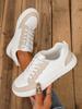 Women's Casual Sport Shoes Sneakers, Large Size Ladies Board Shoes,Student Versatile Casual Sports White Footwear Rubber Sole
