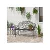 Banc de jardin - MUVOE - Outsunny - 2 places - Acier inoxydable - Noir mat