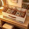 Clear Window Fabric Shelf Organizer Collapsible Design Purse Organizer Box  For Home Storage