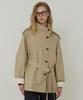 CITYBREEZE High-Neck Belted Half Trench Coat_Beige